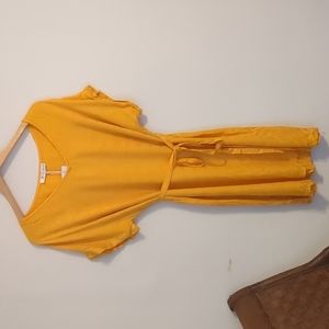 70's Inspired Cupshe Yellow Flower Patterned Midi Swimsuit Cover Up